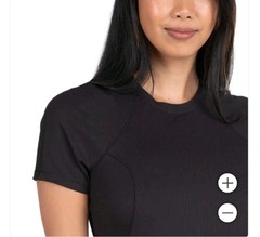 Spyder Women’s Ribbed Short Sleeve Tee, Black Size L NWT