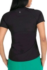 Spyder Active Women’s Size Large Black Ribbed Short Sleeve Active Tee Shirt