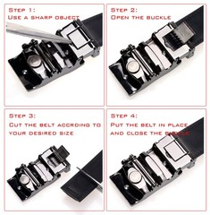 Lot Genuine Leather Mens Ratchet Belt Belts For Men Adjustable Automatic Buckle