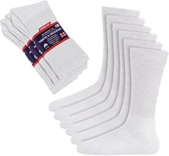 3 6 12 Pairs White Health Circulatory Cotton Crew Diabetic Sock 9-11,10-13,13-15