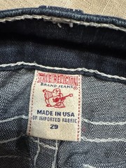 True Religion World Tour Womens Skinny Jeans Dark Wash Low Rise Denim Sz 25