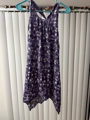 Alice + Olivia Size Small Emma Curved Hem Silk Blend Racerback Tank Dress Purple