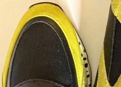 Steve Madden Barra Men’s Sz 10 Yellow Black Animal Print Sneakers Preowned Good
