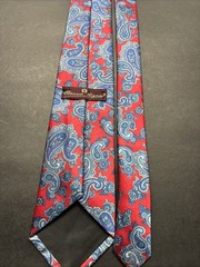 Etienne Aigner Men’s Vintage Tie Red And Blue Paisley 100% Imported Silk. USA