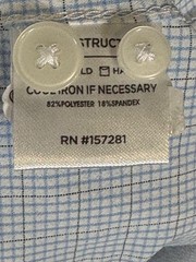 NWT Mizzen Main Leeward Shirt Mens S Light Blue Plaid Button Up Trim Fit