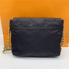 Prada Tessuto Impuntu Black Small Nylon Quilted Chain Crossbody Shoulder Bag