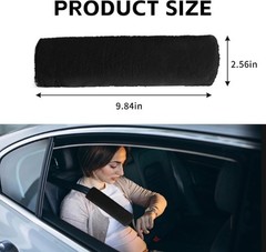2PCS Car Seat Belt Pads Shoulder Cover, Soft Plush Auto Seat Belt Color: Black