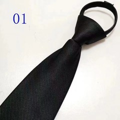 Men Fashion Solid Color Zipper Tie Wedding Party Formal Business Necktie