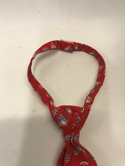 Class Club Children’s Zip Tie on Red with Black, Blue, & Green Ships Nautical