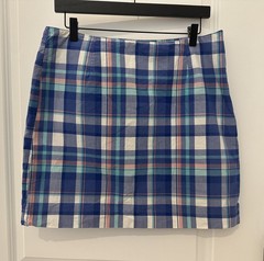 L.L.Bean Madras Plaid Cotton Skirt 12P