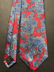 Etienne Aigner Men’s Vintage Tie Red And Blue Paisley 100% Imported Silk. USA