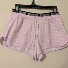 PINK Light Pink Plaid Sleepwear Shorts With PINK Waistband
