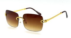Hip Hop Men Sunglasses Rimless Square Shades Gold Designer Fashion Eye Glasses