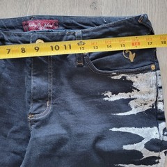 BABY PHAT VTG Y2K Hip Hop Streetwear Wide Leg Flare Jeans Grayish Black Size 11