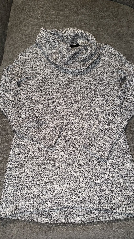Merona Women’s XS Regular Gray/White Marled Cowl Neck Knit Pullover Sweater