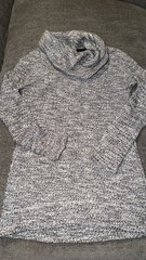 Merona Women’s XS Regular Gray/White Marled Cowl Neck Knit Pullover Sweater