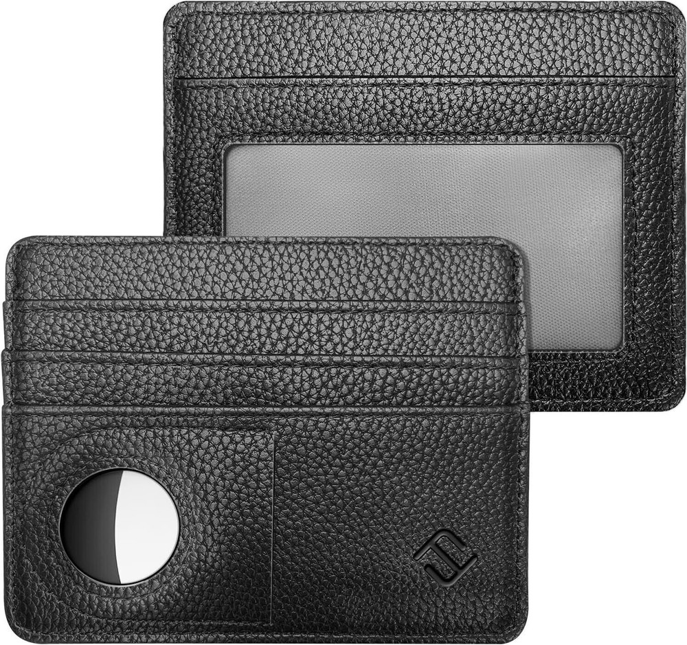 RFID Blocking Slim Credit Card Holder Card Cases with ID Window for AirTag