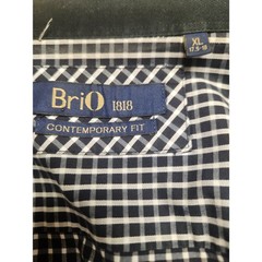 Brio 1818 Men’s Black and White Plaid Shirt Size XL