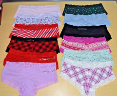 12 Victoria’s Secret PINK Cheeky Panties Lot L Large Multicolor
