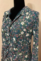 Floral Dress Lined Stretch Ruched 18” P2P 36-32-36 34” Length Jr XXL Orig $48