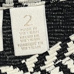 Chico’s Womens Textured Geometric Pullover Top Size 2 Large Black White Stretch