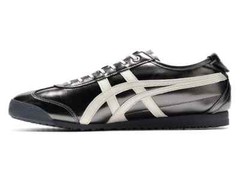 Onitsuka Tiger Mexico 66 Black Silver Leather Sneakers Shoes Unisex w/ Box