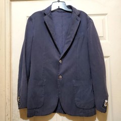 Suitsupply Blazer Mens 38R Blue Silk Cotton Herringbone Sport Coat Working Cuffs