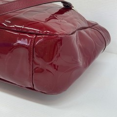 Coach Signature Garnet East West Embossed Patent Leather Carry all # F1772 set