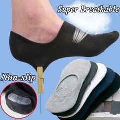3-12 Pairs Men’s Nonslip No Show Invisible Cotton Black Boat Low Cut Socks 9-13