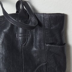 Frye Melissa Large Leather Shopper Tote Bag Black 17.5″ Shoulder Handbag Slouch