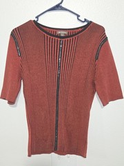 SPANNER 98% cotton Striped Top With Metallic Accents Size L
