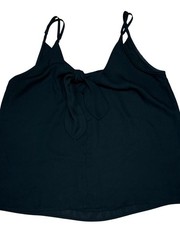 ESQUALO Black V-Neck Spaghetti Strap Tank