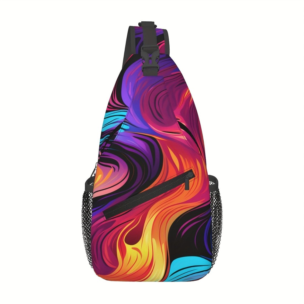 Abstract Art Crossbody Sling Backpack: Multipurpose, for Men & Women