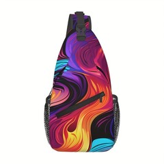 Abstract Art Crossbody Sling Backpack: Multipurpose, for Men & Women