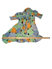 Topshop Floral Wrap Mini Dress Women’s US 8 Blue Green Ruffle Smocked