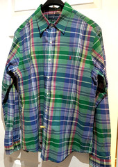 Polo Ralph Lauren Shirt Men’s XL Green Bright Madras Plaid Custom Fit Preppy VGC