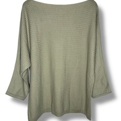 Chico’s Top NWT Size 3 (XL) Super Soft Pullover Tea Leaf Dolman Sleeve Boat Neck