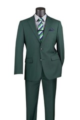 Hunter Green Vinci Men Solid Color Single Breasted Classic Regular Fit Suit