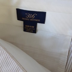 Brooks Brothers 346 Beige Pant Mens 41W Seersucker Striped Unfinished New