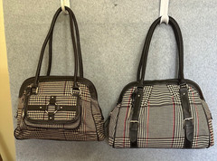 Chaps By Ralph Lauren Houndstooth Plaid Shoulder Bags Black or Brown You Choose