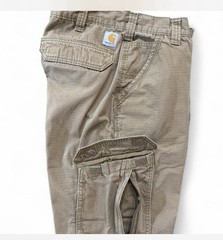 Carhartt Men’s Relaxed Fit Beige Ripstop Cargo Pants Straight Leg 34 Waist