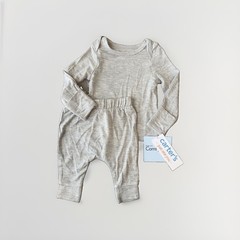 Carter’s Comfy Soft – Gray 2 Piece Set Size 3 Months Pants & Shirt W/ Hand Mitts