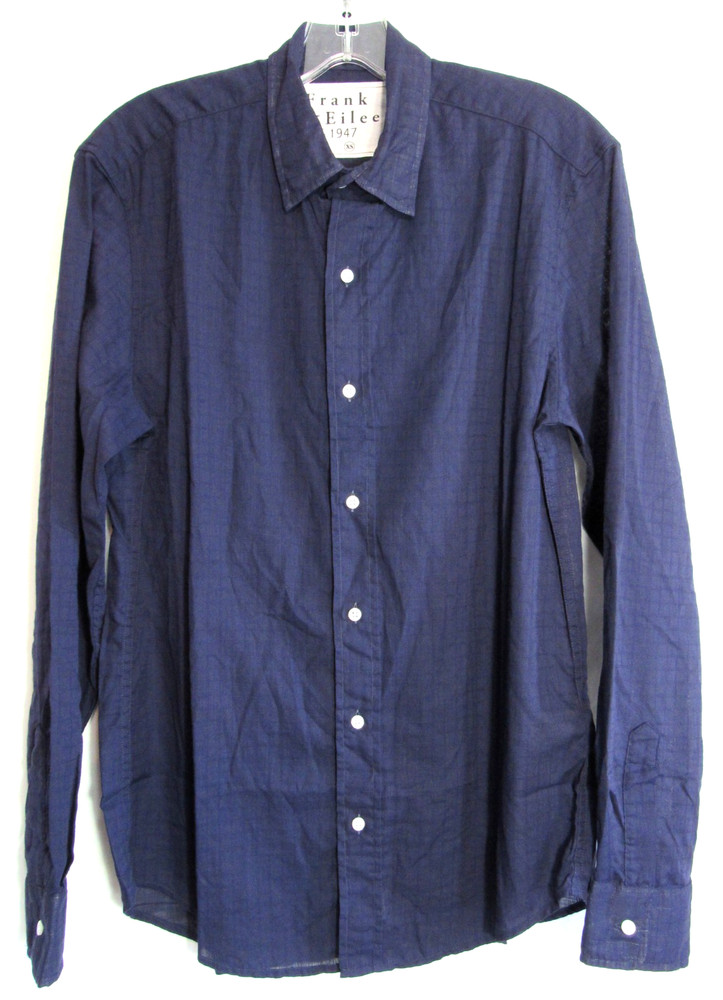 Frank & Eileen Finbar Blue Checkered Button Down Long Sleeve Shirt Size XS NWOT
