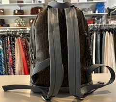 Calvin Klein Garnet Signature Monogram Brown + Blue Backpack