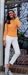 NWT $9100 TALBOTS SUNRAY YELLOW/IVORY POINTELLE MARL CREWNECK SWEATER PXL
