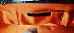 Vintage 90s BCBG Mazazria Coral Pink Ostrich Feather Satin Fau Silk Clutch Purse