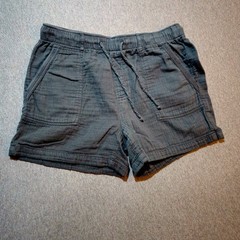 Old Navy Black Linen Blend Utility Drawstring Casual Shorts Size Medium