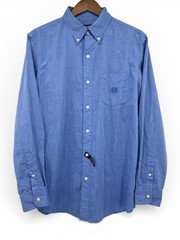 Chaps Mens Medium Blue Button Down Shirt Easy Care Cotton Blend NWT Classic Fit