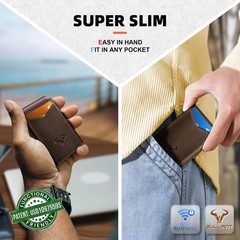Slim Front Pocket Wallet with Money Clip & Card Holder – Gift Boxed, Pop-up Acce