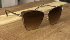 DIFF Eyewear Becky Gold Cat Eye Sunglasses Gradient Brown Lens GD-BG18